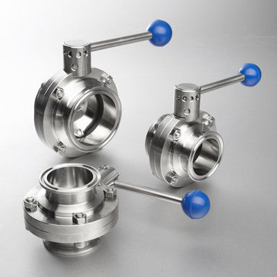 Harga bagus Sanitary Ss Butterfly Valve , 316l Clamped Weld DIN Butterfly Valve on line
