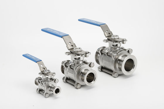 Harga bagus SS316L Sanitary ISO Vacuum Fittings  , Stainless Steel 3PC Ball Valve on line