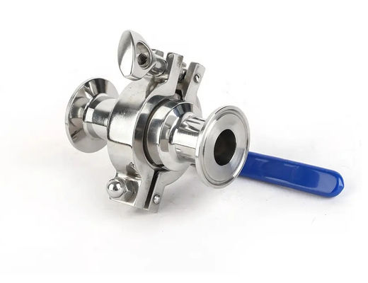 Harga bagus SS304 S/s 316 Tri Clamp One Way Ball Valve Sanitasi Makanan Kelas Tiga Piece 3A CE on line