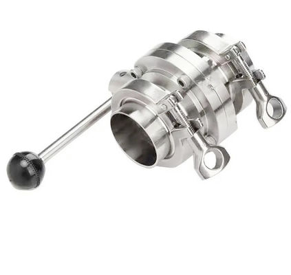 Harga bagus Stainless Steel Hand Operated Butterfly Valve , Tri Clamp Ferrule Complete Set on line